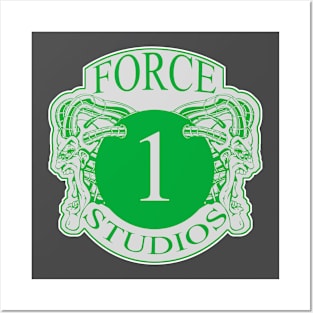 Force 1 Studios Kelly Green & Grey Line Posters and Art